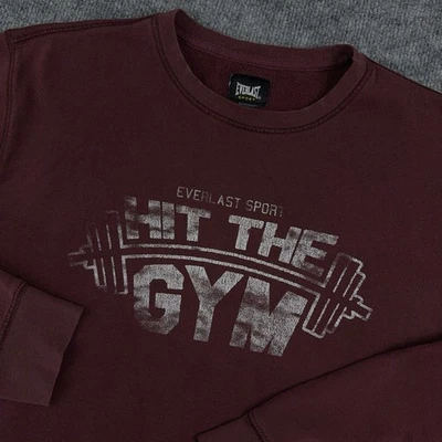Vintage Everlast Sport Sweatshirt Mens M Workout Gym Muscle USA y2k Maroon - Image 1 of 4