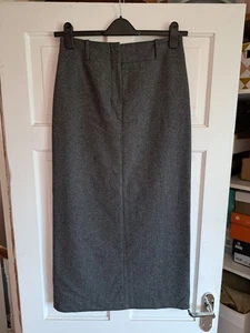 PER UNA Grey Wool Blend Pencil Maxi Skirt Size 12 - Picture 1 of 5