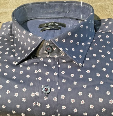 NWT Bugatchi men's Size L long sleeve button down shirt, Fancy Floral Arts Class - Image 1 of 4