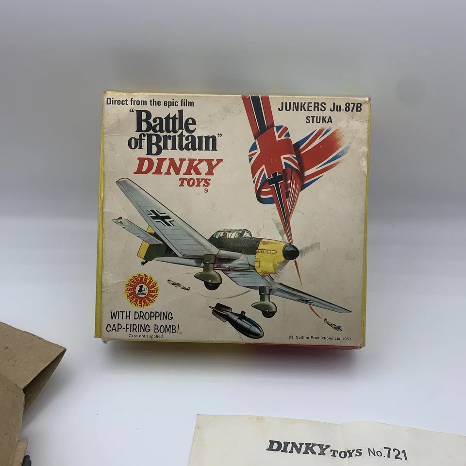 Vintage Dinky No. 721 Battle of Britain Junkers Ju 87B Stuka  Airplane in Box - Image 1 of 4