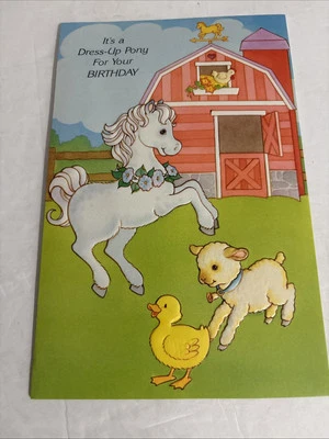 Nueva Tarjeta Punchout Muñeca de Papel Estilo Pascua con Poni Cordero Pollitos Granero Lechón Etc Foto 1 de 4