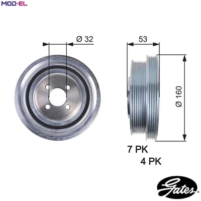 BELT PULLEY CRANKSHAFT TVD1079 FOR KARSAN FIAT DUCATO/Bus/Van/Platform/Chassis - Image 1 of 4
