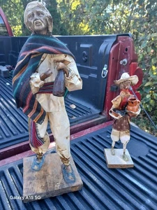 "Juego de 2 estatuillas de arte popular mexicano vintage de papel maché, 18"" de alto 12"" - Imagen 1 de 11