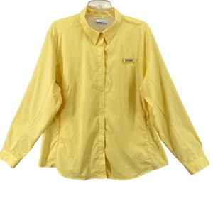 Columbia PFG Fishing Shirt Womens 2X Roll Tab Sleeve Button Up Omni Shielf UPF - Picture 1 of 13