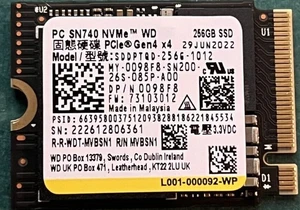 Western Digital SN740 2230 256GB NVMe M.2 PCIe Gen4 x4 SDDPTQD-256G-1012 SSD - Picture 1 of 1