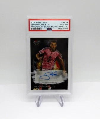 2024 Topps Finest MLS Black Refractor Auto 8/10 Sergio Busquets Miami PSA 10 - Image 1 of 4