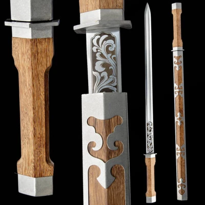 Hoja de espada ranura de sangre grande de acero al carbono borde afilado chino WUSHU Dao Jian Foto 1 de 4