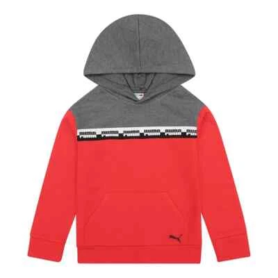 Sudadera con Capucha PUMA $40 Rojo/Carbón Mezcla Algodón Canguro Rocket para Niños Nueva con Etiquetas Foto 1 de 2