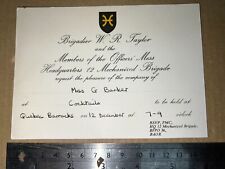 Brigadier WR Taylor 12th Armoured Brigade Osnabruck 1970s Mess invitation