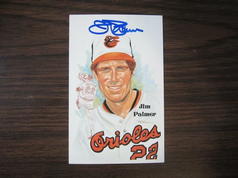 Jim Palmer Autograph Signed Perez Steele Postcard Baltimore Orioles Cover
