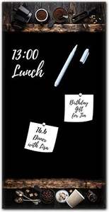 Memoboard Black Coffee L 30 x 60 cm - Magnettafel aus Glas - Küche Esszimmer - Bild 1 von 3