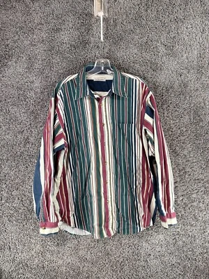Camisa Bugle Boy Vintage Años 90 Para Hombre L Multicolor Rayas Algodón Occidental Abotonada Foto 1 de 4