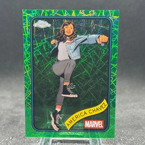 America Chavez 2025 Topps Chrome Marvel Hulk Green Lazer Refractor /99 #153 - Picture 1 of 3