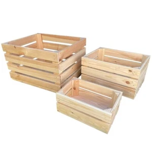 4iQ Geschenkbox Holzdekoration SET von 3 natürlichen Kisten 3 Varianten - Bild 1 von 35