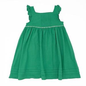 Mini Boden Girls Dress Green Frill Summer Jersey Short Sleeve Holiday Gift