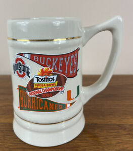 2003 tostitos fiesta bowl beer mug/stein Ohio State Buckeyes Miami Hurricanes