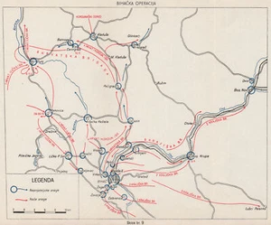 BOSNIA HERZEGOVINA. Bihaćka Operation. Bihac 1942 1957 old vintage map chart - Picture 1 of 2