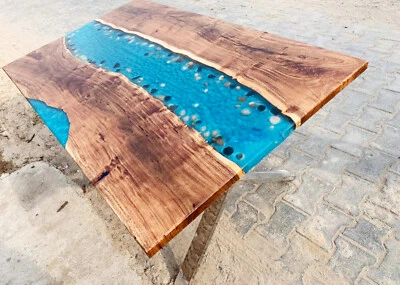 Resin Epoxy Table, Epoxy Coffee Table, Resin Center Table, Live Edge Wood Table - Image 1 of 4