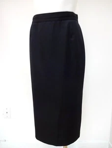 MIU MIU BLACK STRAIGHT PENCIL SKIRT HOOK CLOSURE 44 ITALY - Picture 1 of 5