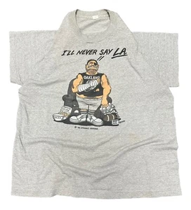Vintage Oakland Raiders T-Shirt Herren Größe Large NFL Cartoon I'll Never Say LA - Bild 1 von 9