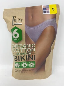 Felina Lingerie Organic Cotton Stretch Bikini Underwear Panties - Small - Picture 1 of 2