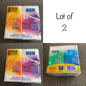 2- Lucky Pocket Tissue ~ 8 Packs ~ Premium Quality ~ Disposable Soft Tissue 3ply