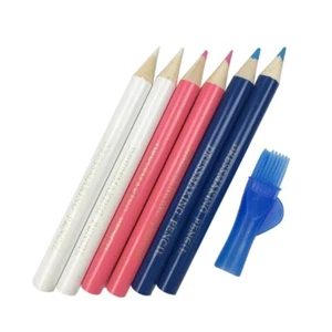 6Pieces Fabric Pencils with Brush Top Erasable Sewing Mark Pencil Tailors Pen - Picture 1 of 8