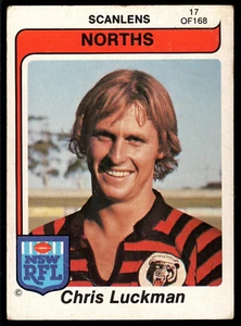 1980 #17 Chris Luckman North Sydney Bears Scanlens rugby league NRL card - Picture 1 of 2