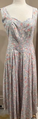Maxi Vestido De Colección Laura Ashley 12 Estampado Floral Cottage Core Coquette Años 80 #6916 Foto 1 de 4