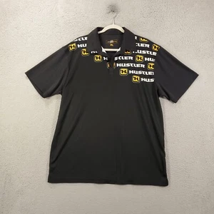 Loudmouth Golf Shirt Mens XL Black Hustler Graphic Print Polo Tech Performance - Picture 1 of 12