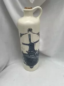Delfter Blau Bols Jonke Alkohol Gin Flasche Keramik Windmühle Blume - Bild 1 von 5