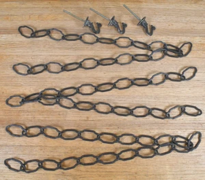 3 Wrought Iron Chains for Suspending Art Sculpture Hanging Chandelier with Hooks - Picture 1 of 8