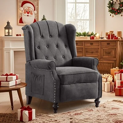 Wingback Recliner Chair Nailhead Trim ArmChair Accent Club Chair for Living Room - Image 1 of 4
