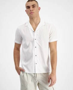 Camisa de campamento de jacquard floral texturizada ajuste regular para hombre INC International Concepts - Imagen 1 de 1