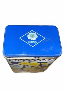 Equal NutraSweet Sugar Substitute Vintage Storage Tin 1989 Blue, Yellow, White - Picture 1 of 7