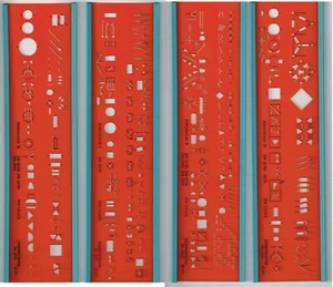 4 Zeichenschablonen STANDARDGRAPH Elektrotechnik N° 3341, 3342, 3343, 3344 - Bild 1 von 5