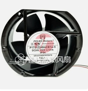 1pcs PELKO MOTORS Fan Fan P1751Z24BACB1w-5 DC24V 2.131A Large air volume fan - Afbeelding 1 van 2