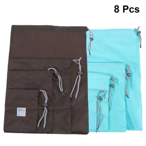 8 Pezzi Borsa Portaoggetti Nylon Impermeabile Viaggio Con Coulisse Sacchetti Imballaggio - Foto 1 di 11