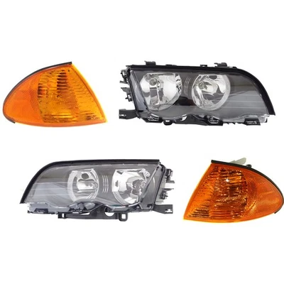 Headlight Kit For 1999-2000 BMW 323i Left and Right With Corner Lights Sedan - Image 1 of 4