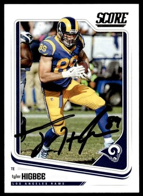 Tyler Higbee Signed Auto Autographed Card 2018 Score #174 Los Angeles Rams - Image 1 of 2