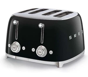 Smeg 50's Style Retro Aesthetic, 4 Slice Toaster, TSF03BLUS, Black. - Picture 1 of 6