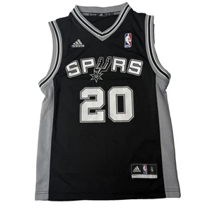 San Antonio Spurs Jersey Youth Small Black #20 Manu Ginobili NBA Adidas - Picture 1 of 7