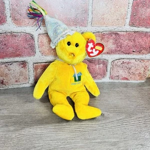 Ty Beanie Baby NOVEMBER Birthday Teddy Bear Plush Gift Hat Gold NWT Stuffed Toy - Picture 1 of 12