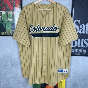 VINTAGE MAJESTIC UNIVERSITY OF COLORADO BUFFALOES GOLD BASEBALL JERSEY XL/XXL - Picture 1 of 15