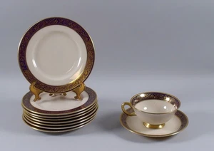 Lenox BARCLAY Porcelain Bread & Butter Plates Lot of 8 + Cup & Saucer Set - Picture 1 of 4