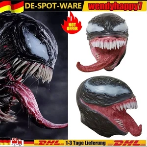 Halloween Horror Party Maske Maskerade Cosplay Schwarz Venom Latex Kopfbedeckung - Bild 1 von 13