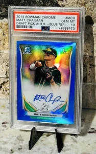 2014 Bowman Chrome 1st Matt Chapman Blue Refractor RC Auto #/150 PSA 10 - Bild 1 von 2