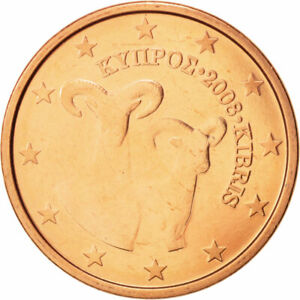 [#504645] Chypre, 5 Euro Cent, 2008, SPL+, Copper Plated Steel, KM:80