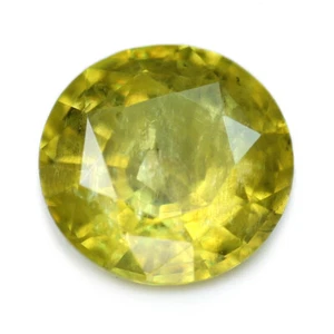 Certified 1.04ct Natural Unheated Greenish Yellow Sapphire SI Clarity 6mm Round - Picture 1 of 4