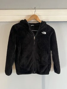 The North Face Girls Black All Fleece Hooded Full-Zip Jacket Size Medium 11/12 - Picture 1 of 10